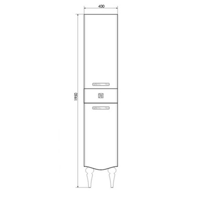 Шкаф - колонна COMFORTY «Монако-40», левый, 400×322×1950 мм, цвет белый