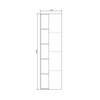 Шкаф – колонна для ванной комнаты Comforty «Прага – 45», 450×320×1600 мм, цвет дуб белый