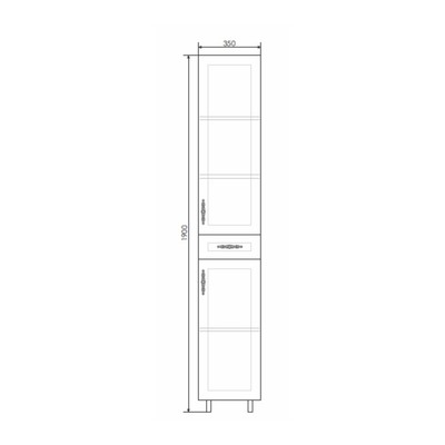 Шкаф - колонна COMFORTY «Севилья-35», 350×316×1902 мм, цвет слоновая кость