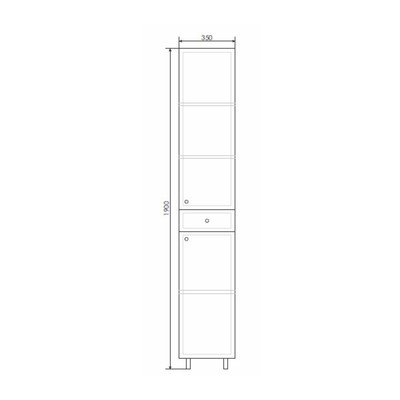 Шкаф - колонна COMFORTY «Сочи-35», 350×320×1900 мм, цвет белый