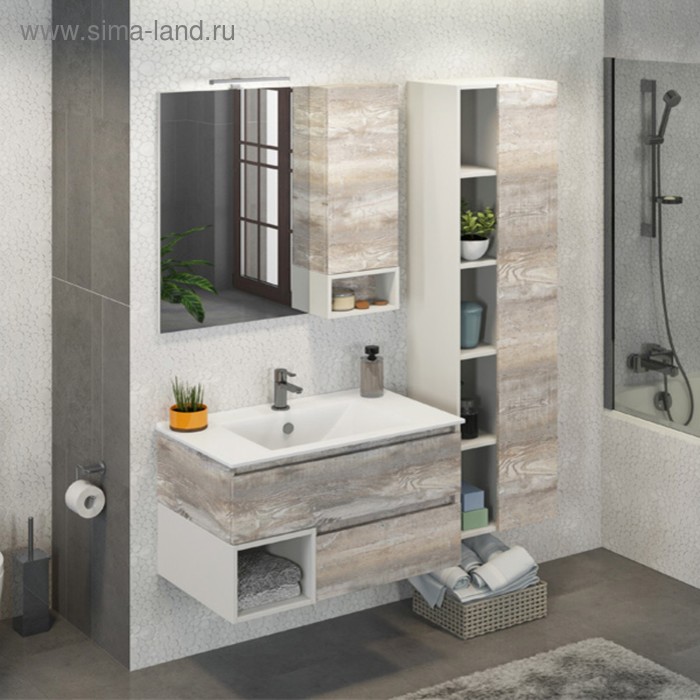 Шкаф-колонна COMFORTY «Турин-45» дуб бежевый - Фото 1