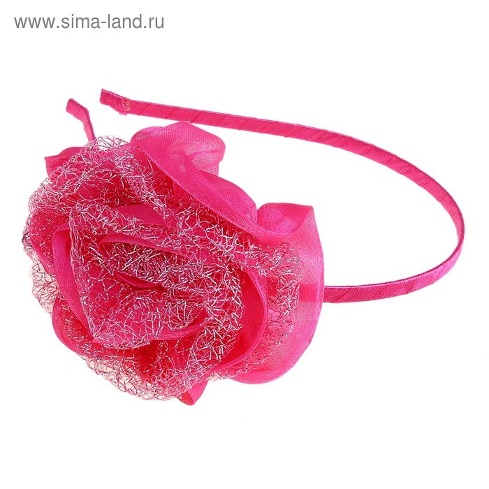 ободок для волос атлас Шик роза - Фото 1