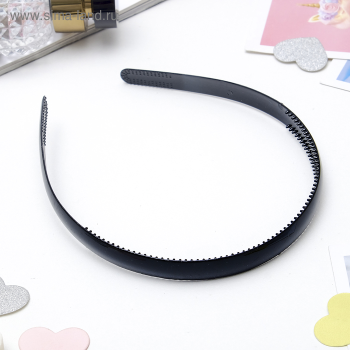 Ободок для волос «Классика», 1.2 см, чёрный - Фото 1
