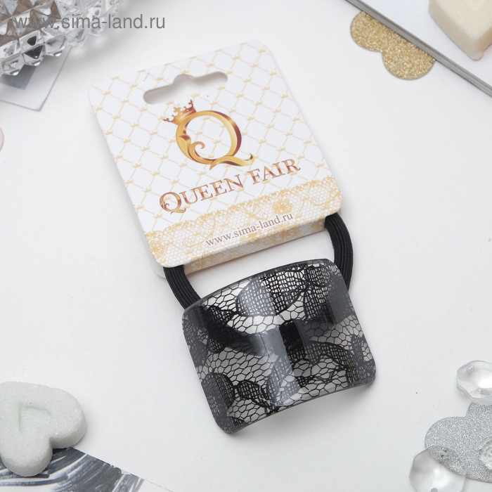 Резинка для волос "Амалия", кружево, прямая - Фото 1