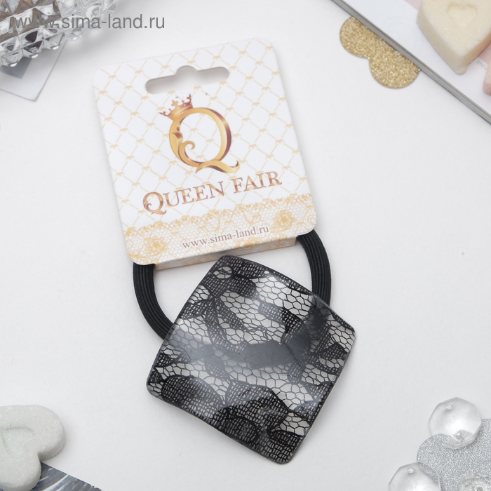 Резинка для волос "Амалия", кружево, ромб - Фото 1