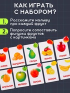 Обучающий набор по методике Г. Домана «Фрукты», 10 карточек, 10 фруктов, счётный материал, 3+, МИКС - Фото 2