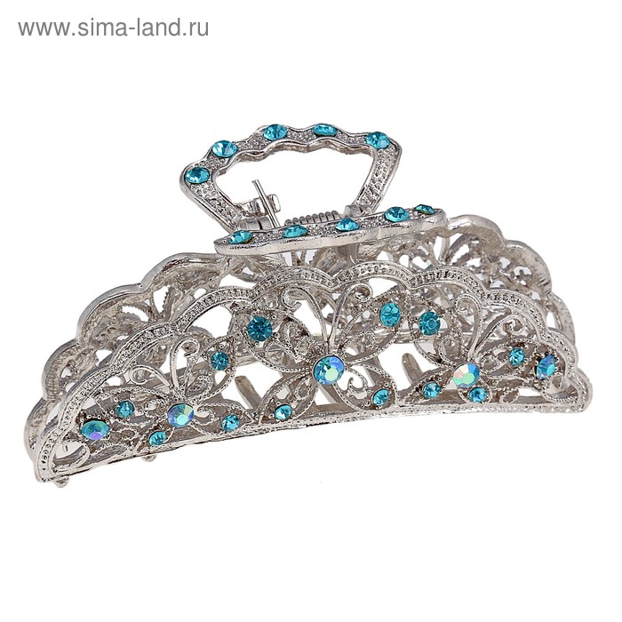 краб для волос "Прелесть" 8 см цветы узор - Фото 1