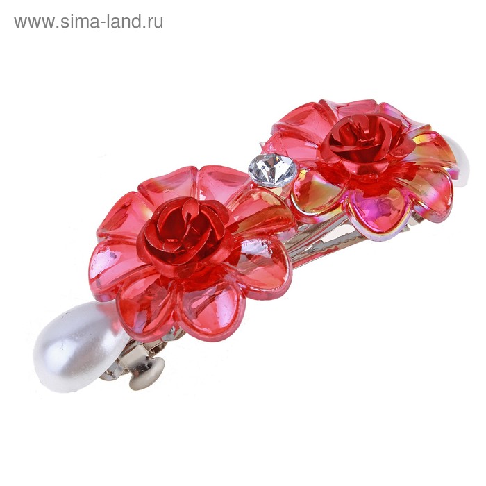 Заколка-автомат для волос "Ассоль" розы 7,6 см микс - Фото 1