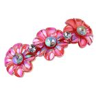 Заколка-автомат для волос "Ассоль" три цветка 7,6 см микс - Фото 1