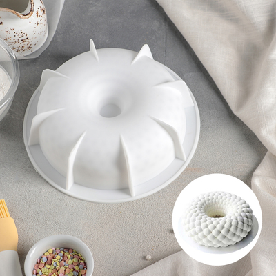 Форма для муссовых десертов и выпечки Доляна «Снежная гора», силикон, 18,8×5,5 см, цвет белый