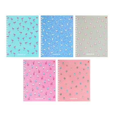 Тетрадь 48 листов в клетку на гребне «Ламы», обложка мелованный картон, МИКС