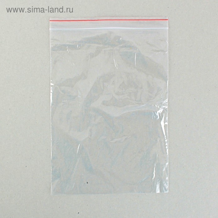 Пакет zip lock 18 х 25 см, 35 мкм (с красной полосой) - Фото 1