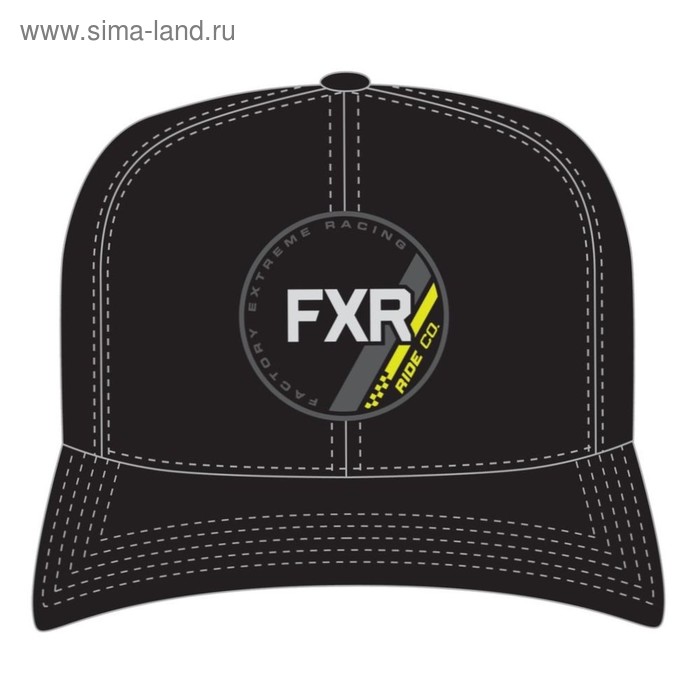 Бейсболка FXR Ride Co, чёрный, жёлтый - Фото 1