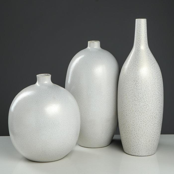 Набор ваз керамических "Велла", цвет серый, 24/33/41 см - Фото 1
