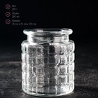 Банка для сыпучих продуктов «Квадраты», 280 мл, 7.5×12.5 см, стекло, прозрачная - Фото 2