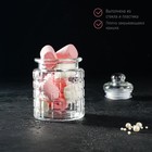 Банка для сыпучих продуктов «Квадраты», 280 мл, 7.5×12.5 см, стекло, прозрачная - Фото 4