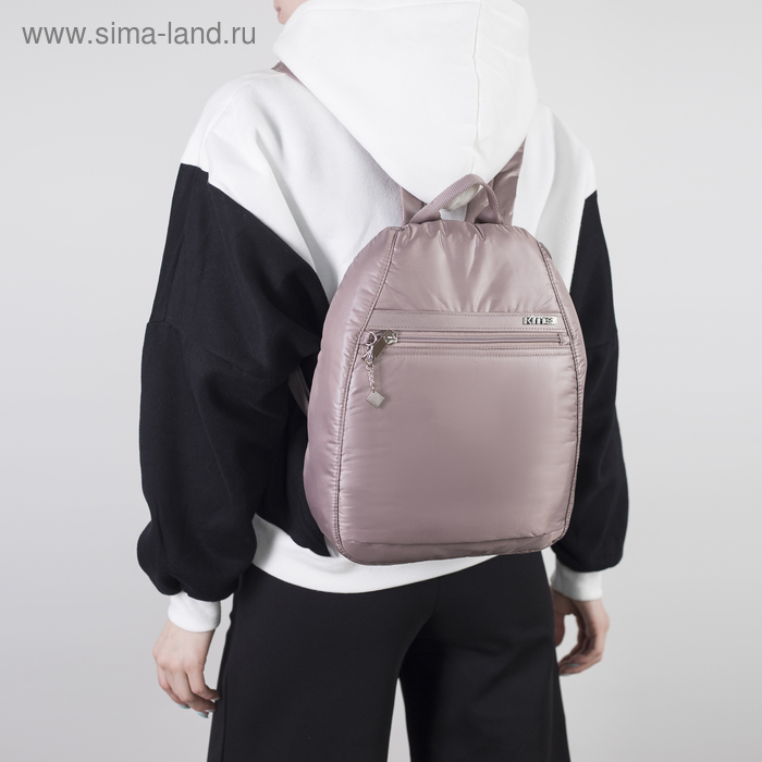 Рюкзак молодёжный, отдел на молнии, наружный карман, цвет бежевый - Фото 1