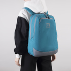 Рюкзак молодёжный, 2 отдела на молниях, наружный карман, цвет голубой - Фото 1