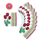 Набор салфеток бумажных "Тюльпанчики" - Фото 2