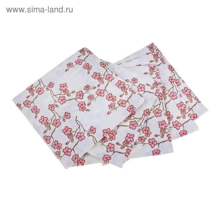 Набор салфеток бумажных "Розовая сакура" - Фото 1