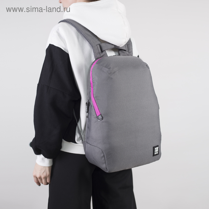 Рюкзак молодёжный, отдел на молнии, цвет серый - Фото 1