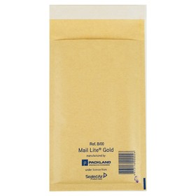 Крафт-конверт с воздушно-пузырьковой плёнкой Mail Lite, 12х21 см, Gold