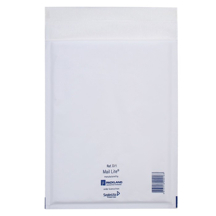 Крафт-конверт с воздушно-пузырьковой плёнкой Mail lite D/1, 18 х 26 см, white - Фото 1
