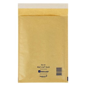 Крафт-конверт с воздушно-пузырьковой плёнкой Mail Lite, 18х26 см, Gold