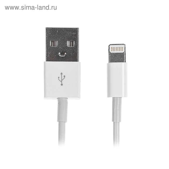 Кабель Krutoff, Lightning - USB, плоский, 1 А, 1 м, белый - Фото 1