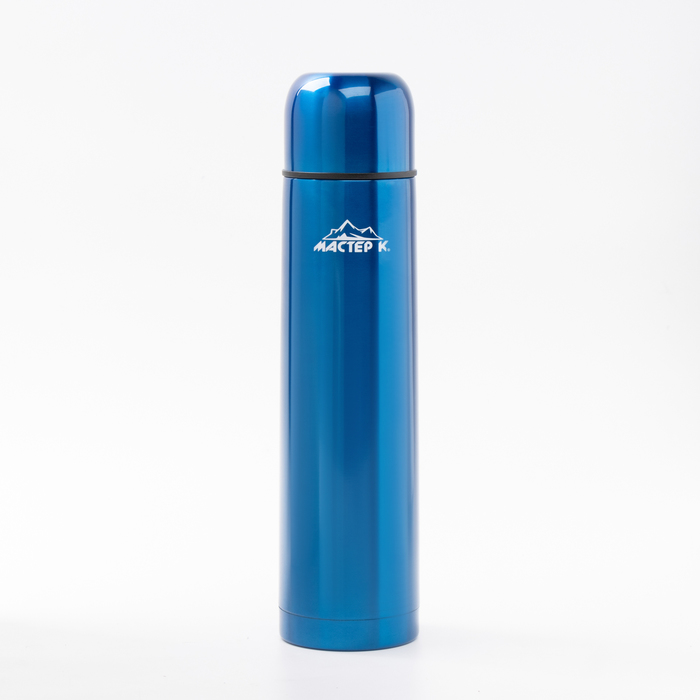 УЦЕНКА Термос "Мастер К", 1 л (Гарантия 5 лет), сохраняет тепло 24 ч, синий - Фото 1