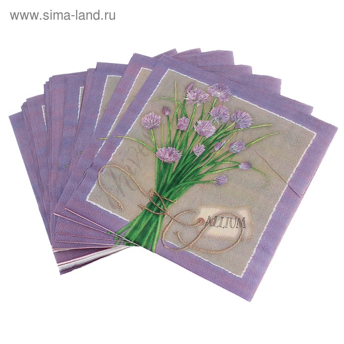 Салфетки бумажные (набор 20 шт.) 33×33 см Полевые цветы - Фото 1