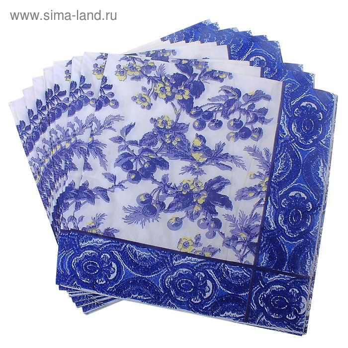 Салфетки бумажные (набор 20 шт.) 33×33 см Вишневый сад - Фото 1