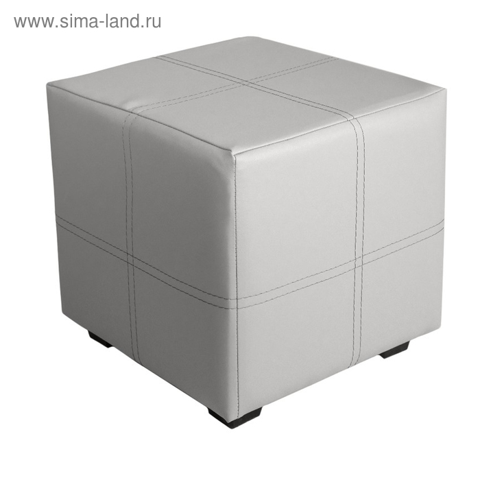 Пуф «Марио», 400×400×380 мм, экокожа, цвет белый - Фото 1