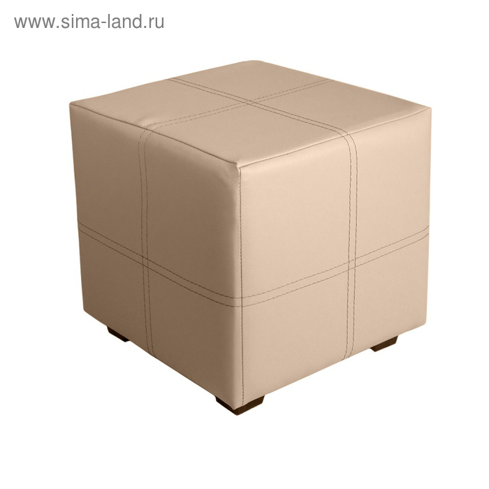 Пуф «Марио», 400×400×380 мм, экокожа, цвет бежевый - Фото 1