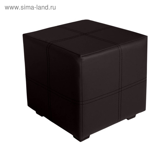 Пуф «Марио», 400×400×380 мм, экокожа, цвет чёрный - Фото 1