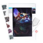 Алмазная мозаика с частичным заполнением на холсте «Взгляд кошки», 20 х 30 см - Фото 4