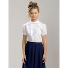 Блузка для девочки, рост 158 см, цвет белый - Фото 3