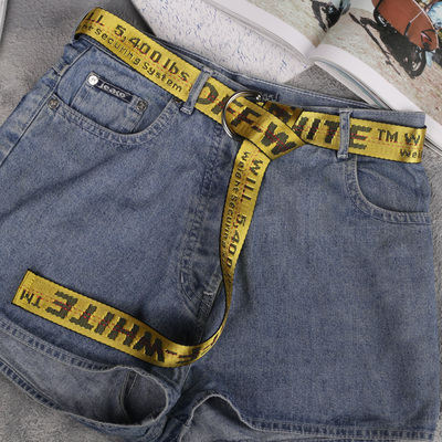 Ремень женский, ширина - 3,5 см, пряжка металл, цвет жёлтый