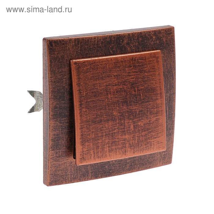 Выключатель "Элект" VS 16-131-ЧМ, 6 А, 1 клавиша, скрытый, цвет черный под медь - Фото 1