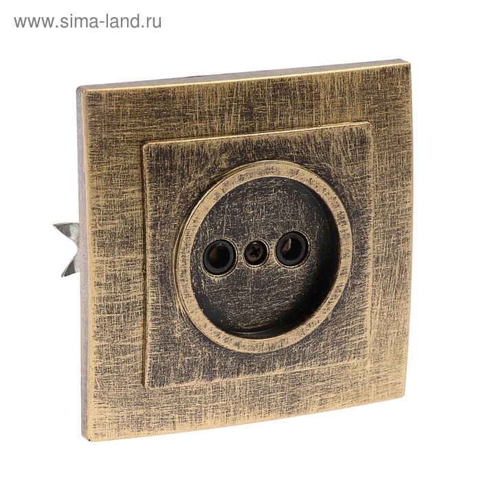 Розетка "Элект" RS 16-131-ЧБ, одноместная, скрытая, без з/к, 16 А, цвет черный под бронзу - Фото 1