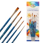Набор кистей для рисования, синтетика, 5 штук: № 1, 3, 5 (круглые), № 5, 8 (плоские), «Гамма», круглые, плоские - Фото 4