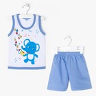 Комплект для мальчика (майка, шорты) Elephant, цвет синий, рост 86-92 см - Фото 1