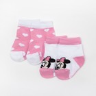 Набор носков "Minnie Mouse", белый/розовый, 10-12 см - Фото 1