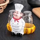 Набор для специй из стекла на подставке «Шеф-повар», 3 предмета: солонка 100 мл, перечница 100 мл, подставка, фигурка МИКС - Фото 5