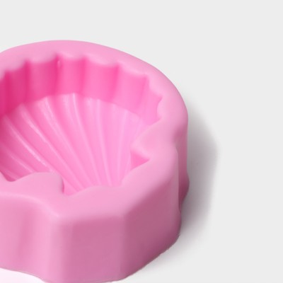 Молд для заливки Доляна «Ракушка», силикон, d=6 см, розовый
