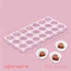 Форма для конфет и шоколада KONFINETTA «Конфетти», пластик, 27.5×13.5 см, 21 ячейка, прозрачная - Фото 2