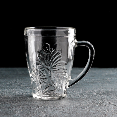 Кружка «Грация. Цветок», 300 мл, стекло, прозрачная