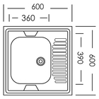 УЦЕНКА Мойка кухонная «Владикс», накладная, без сифона, 60×60 см, левая, нерж сталь 0.4 мм - Фото 5