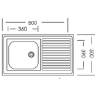 УЦЕНКА Мойка кухонная «Владикс», накладная, без сифона, 80×50 см, левая, нерж сталь 0.4 мм - Фото 5