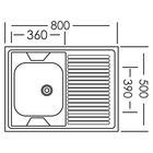 УЦЕНКА Мойка кух. «Владикс», накладная, без сифона, 80×60 см, левая, нерж сталь 0.4 мм - Фото 8